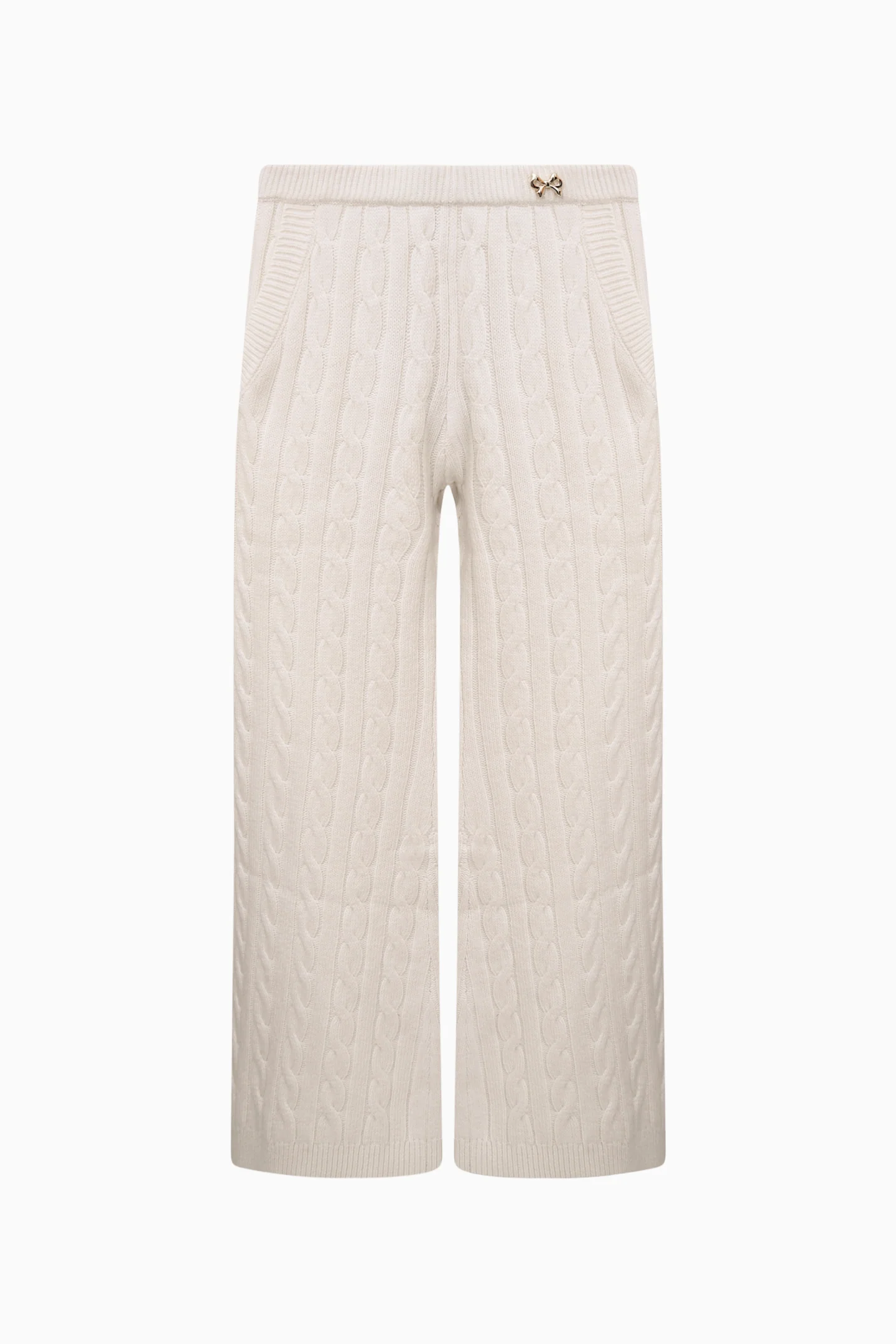 Pantalones de punto de cable para niñas pequeñas