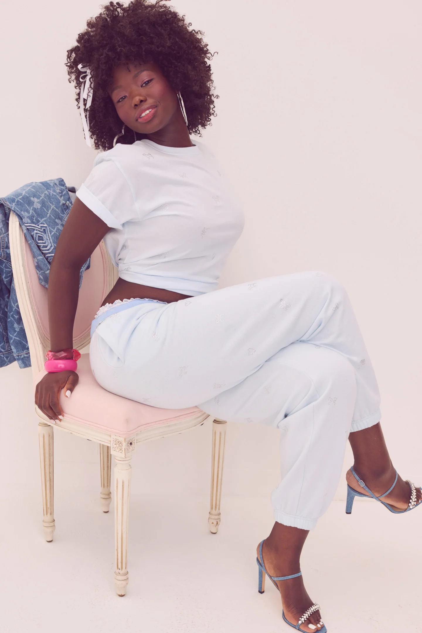 Pantalones Jogger de Felpa Ivy de PINK x LoveShackFancy