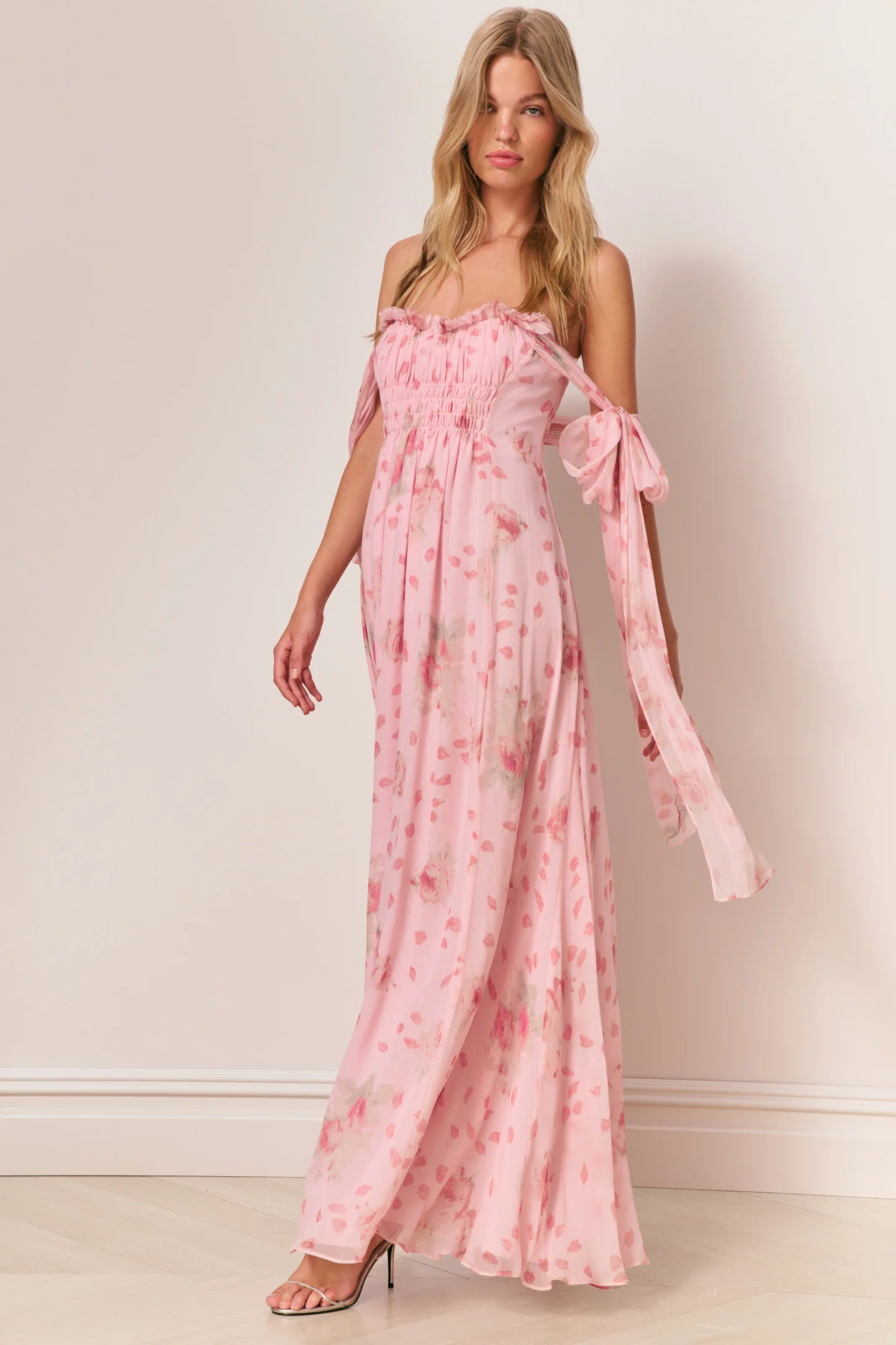 Vestido maxi de seda estampado Marlana