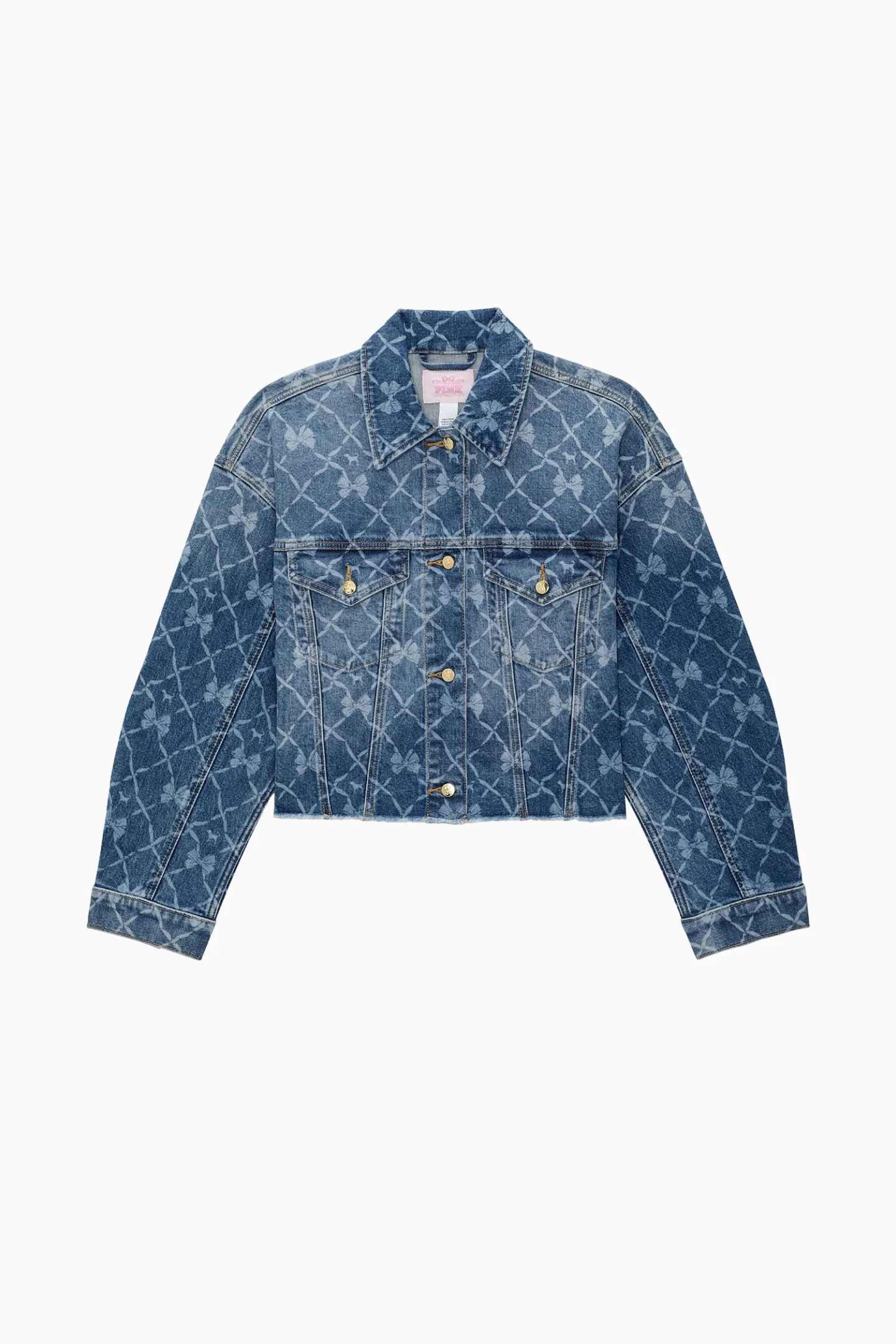 Chaqueta de mezclilla acortada PINK x LoveShackFancy