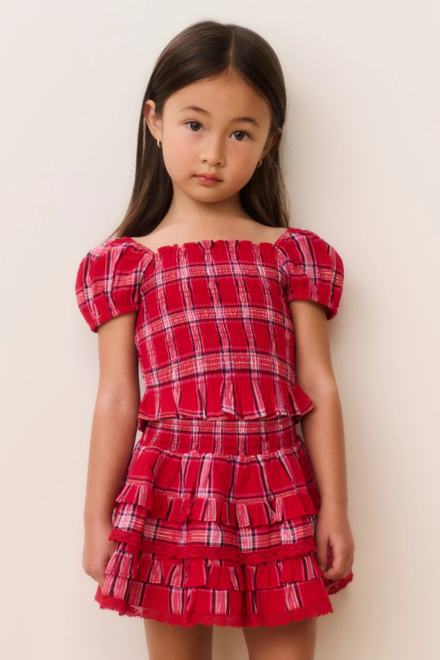 Camiseta de Tartán Fabielle para Niñas