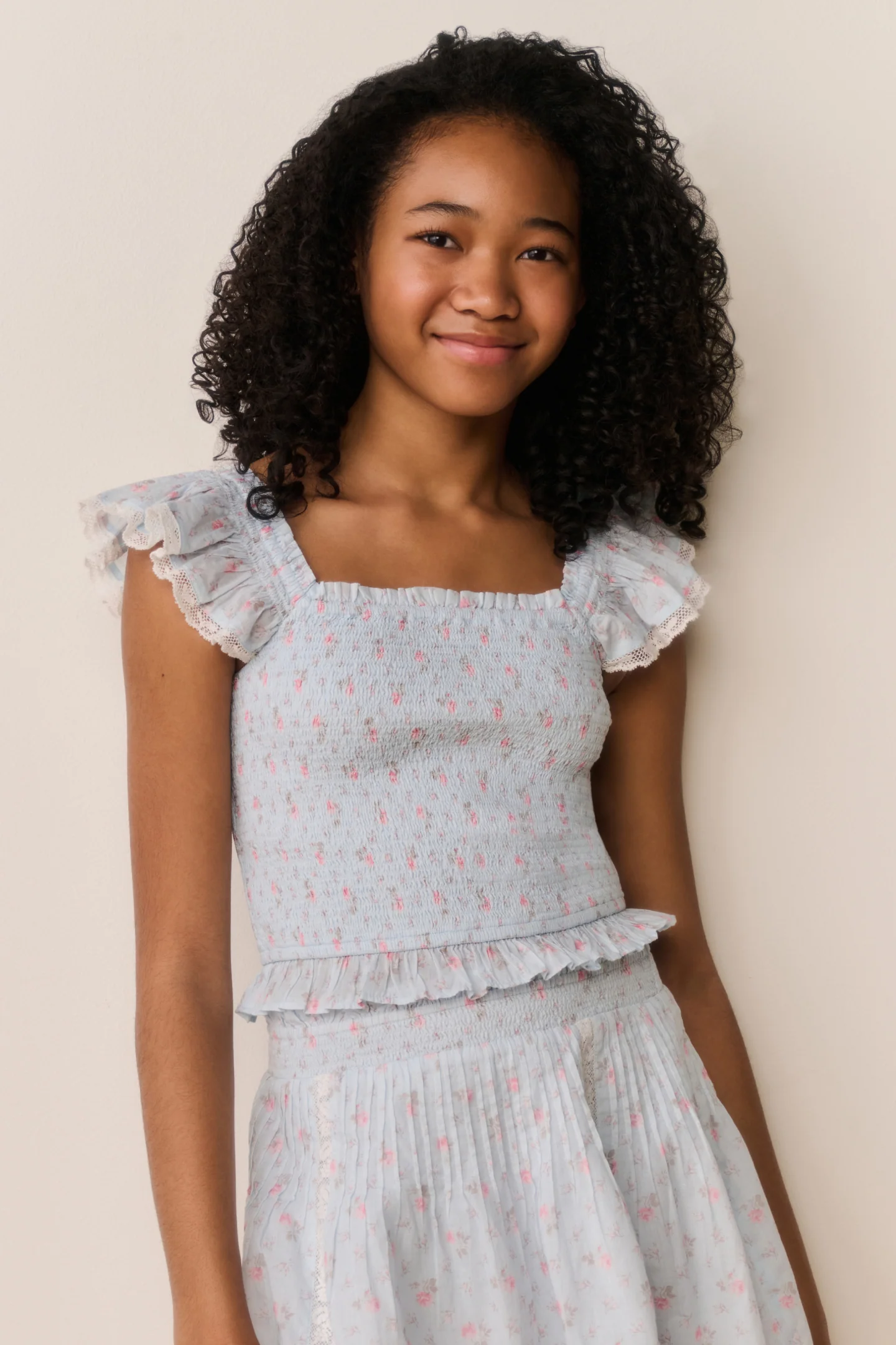 Camiseta de algodón floral Tween Jeanna