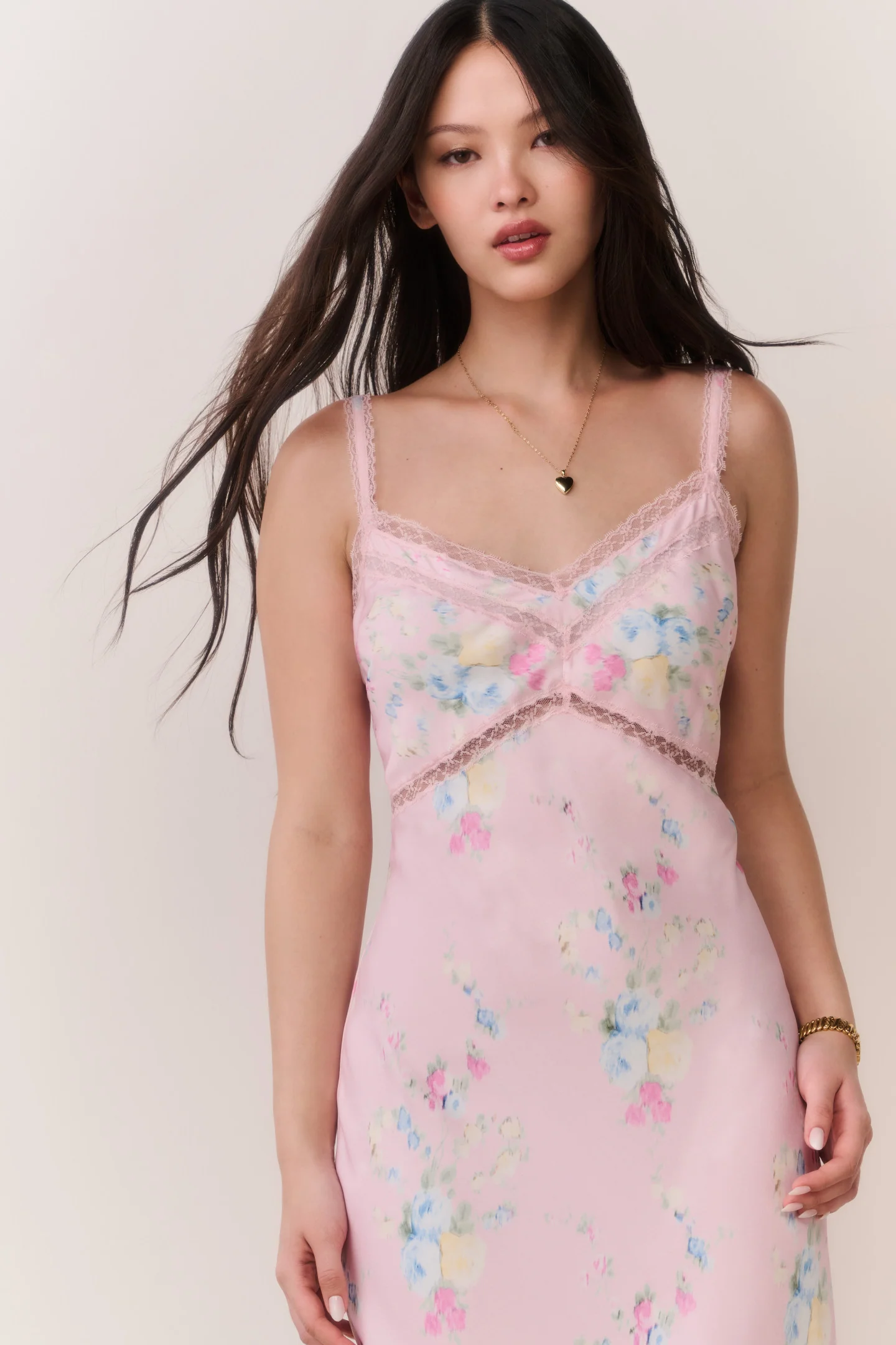 Vestido de gasa floral maxi Annabeth