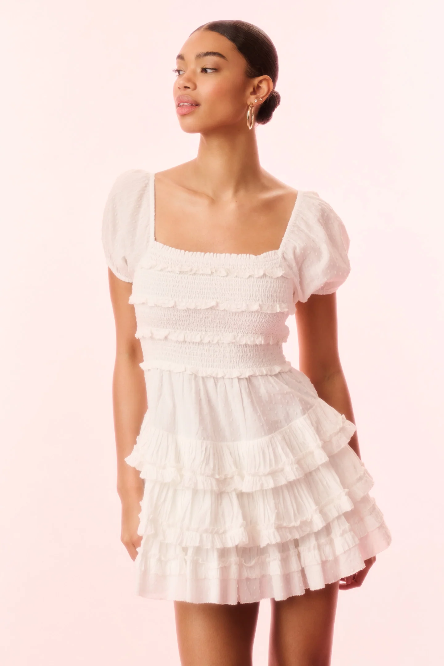 Vestido Mini de Encaje de Algodón Fellows