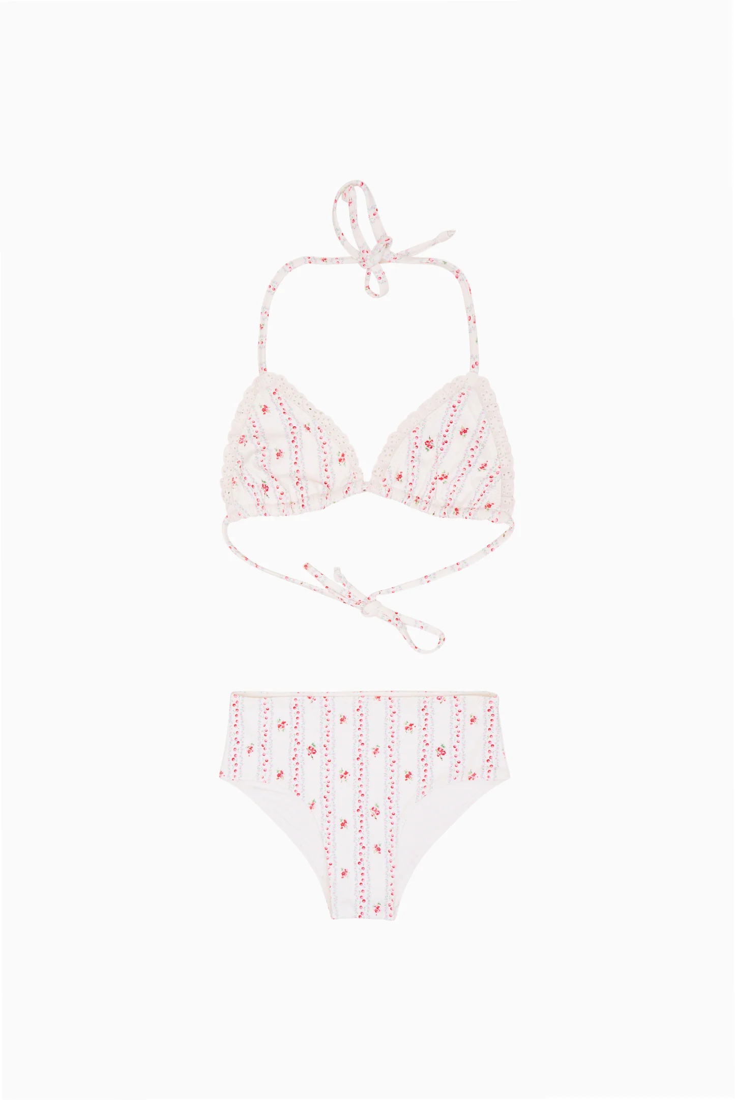Bikini Finnie de Rayas de Cereza para Niñas Pequeñas