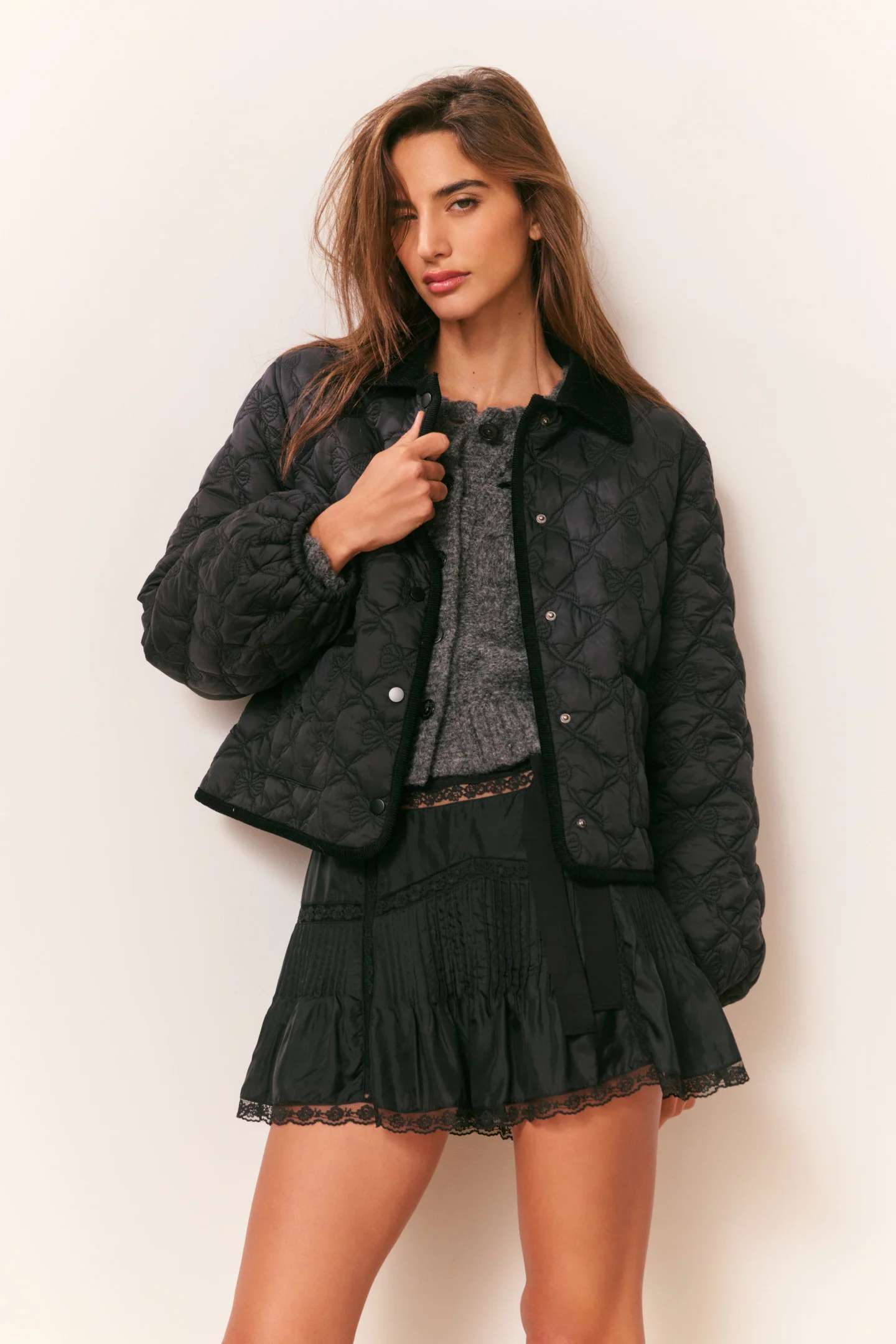 Chaqueta con diseño de lazo acolchado Quinlette