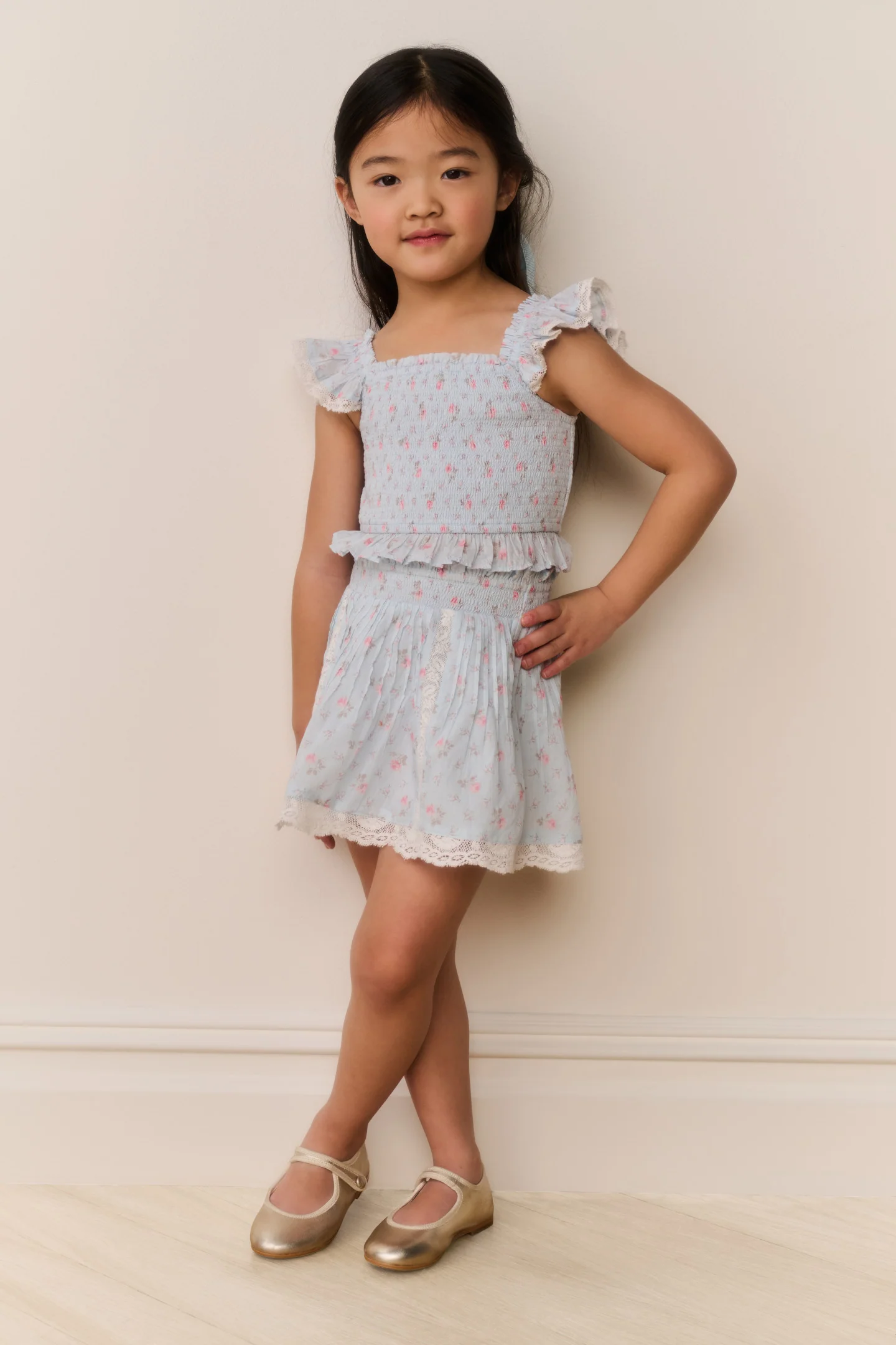 Camiseta Floral de Algodón para Niñas Jeanna