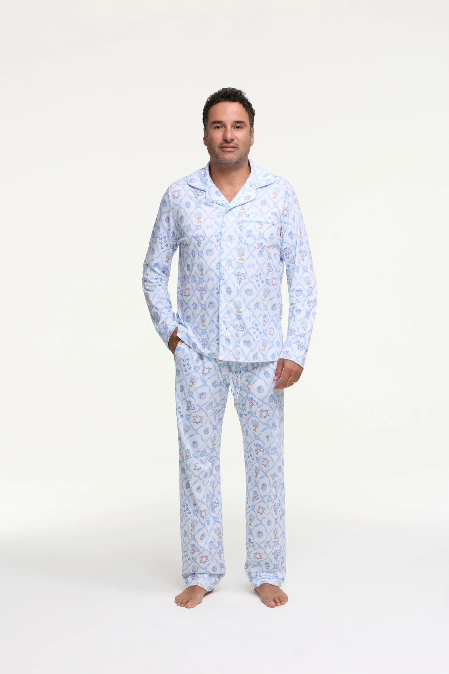 Pijamas de manga larga de malla Starry Nights para hombres LoveShackFancy x Roller Rabbit