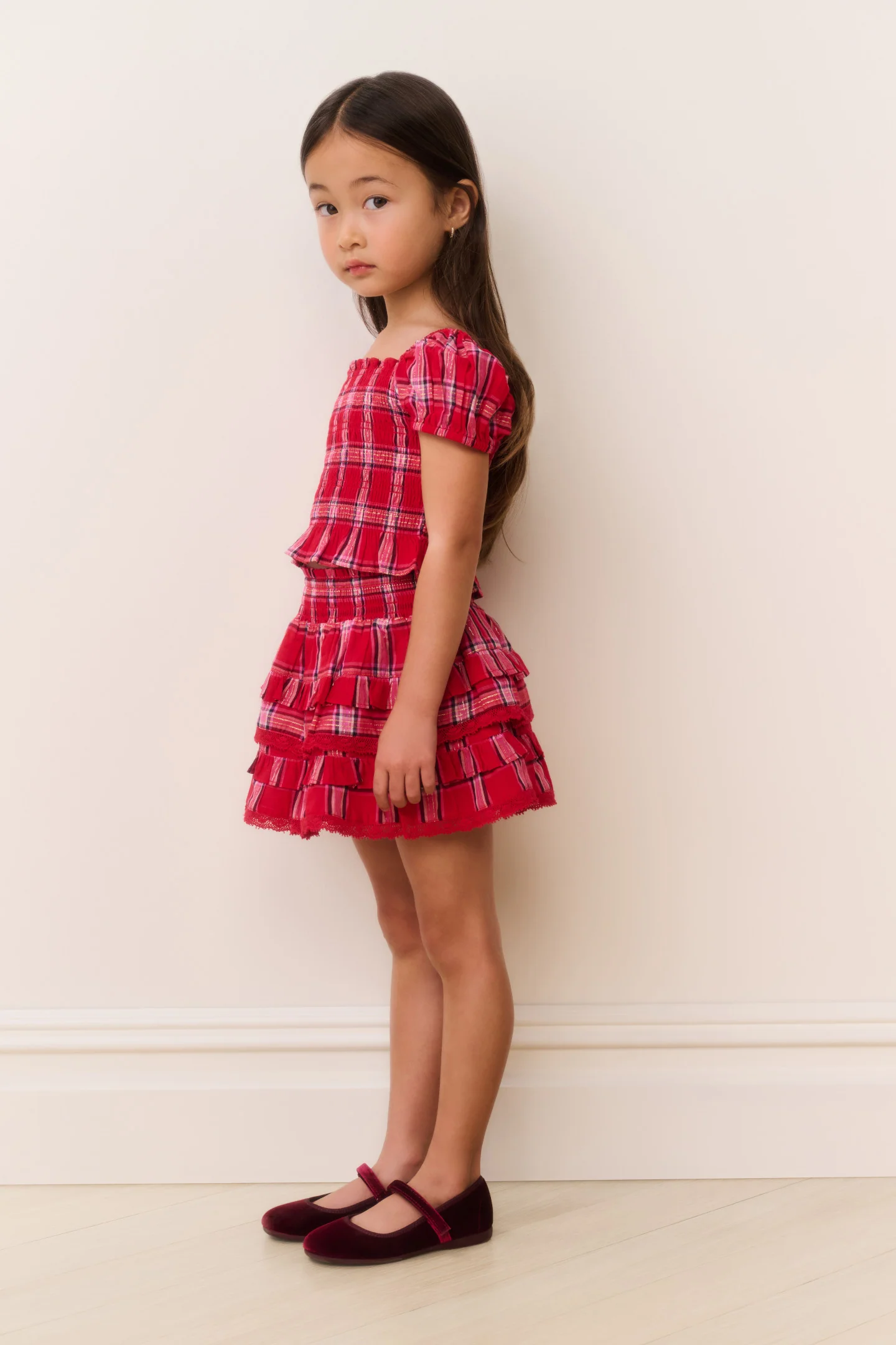 Camiseta de Tartán Fabielle para Niñas
