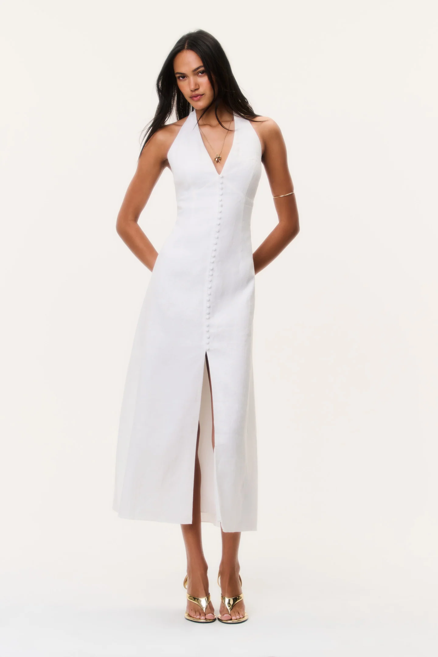 Vestido maxi de gasa Lovis con correa