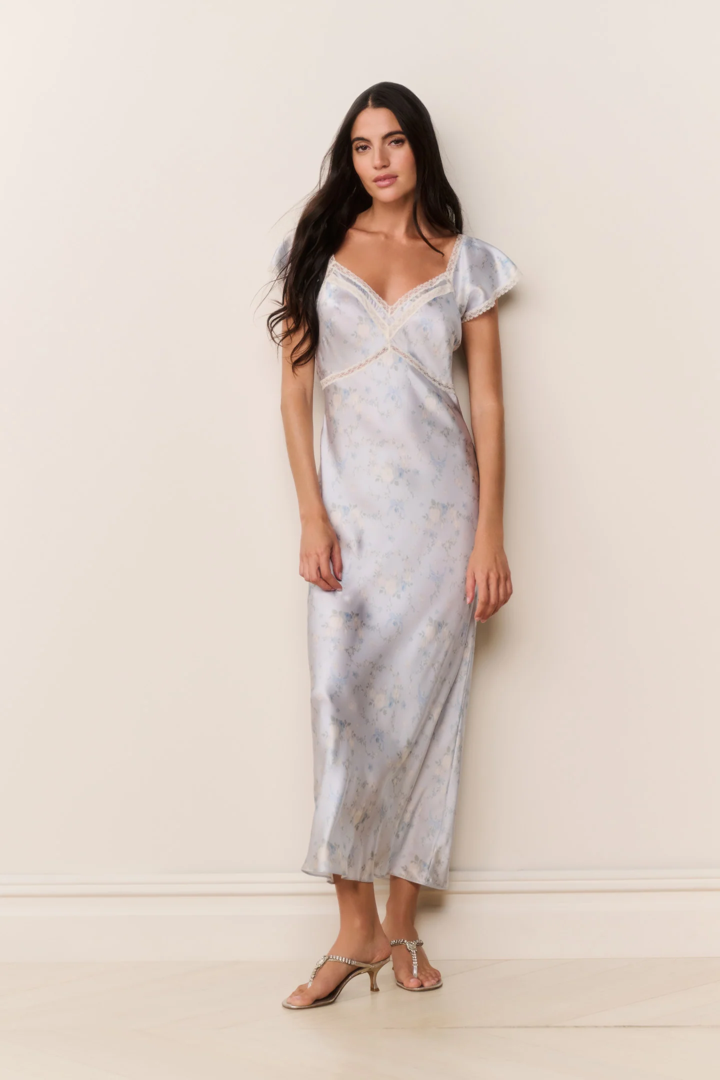 Vestido maxi floral de seda Eline