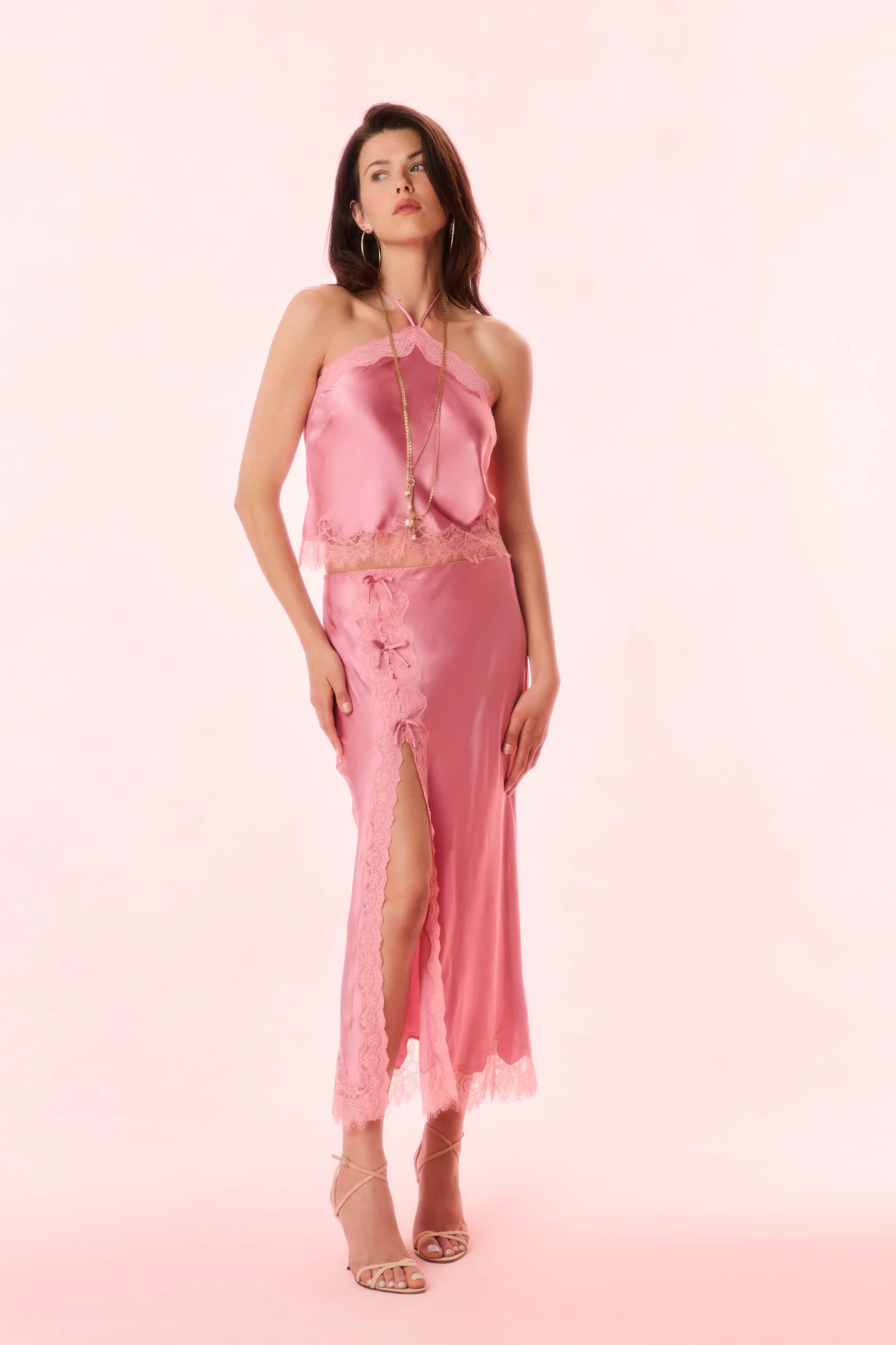Falda maxi de mezcla de seda Calder