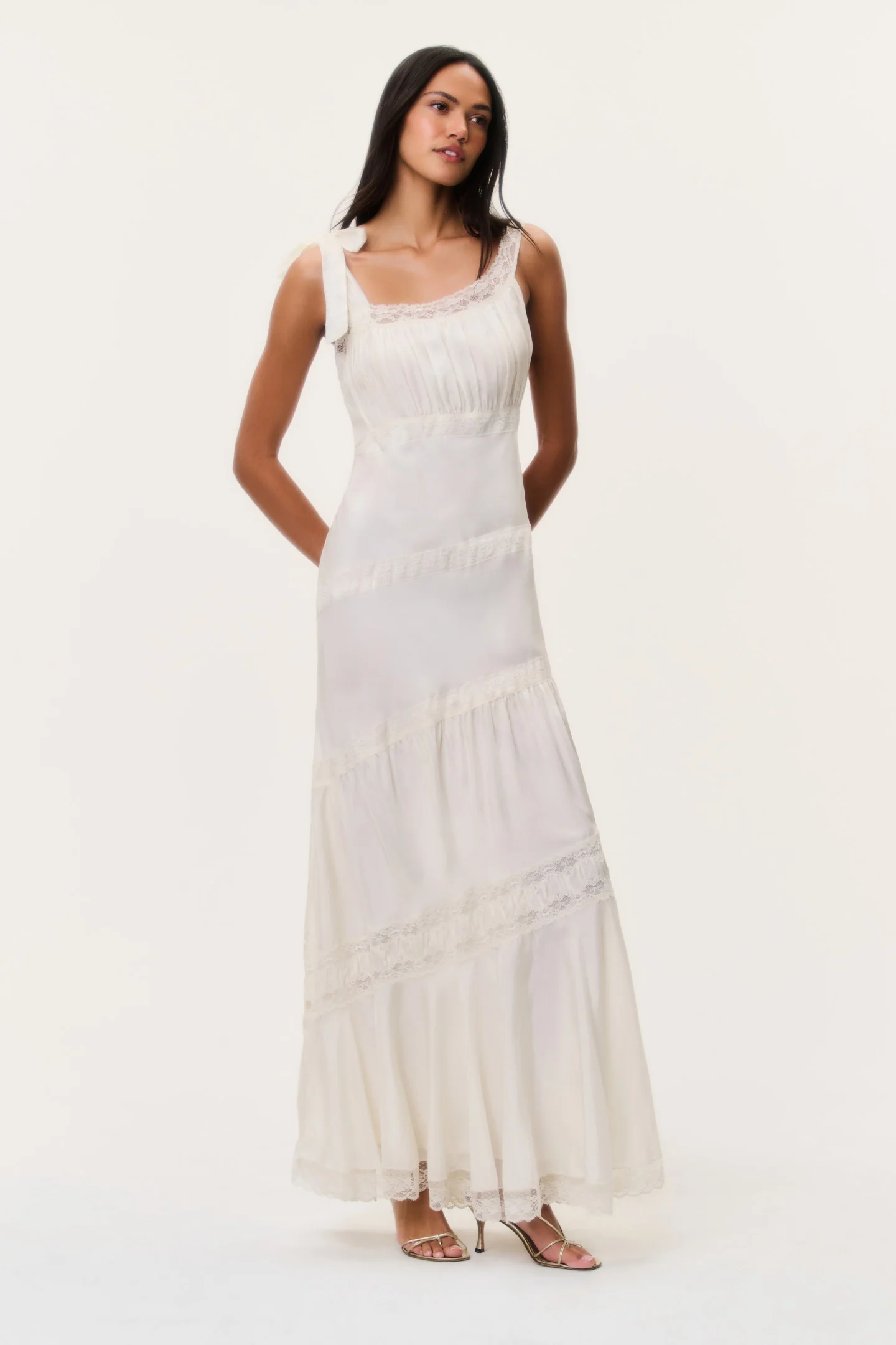Vestido maxi asimétrico de seda Andresy