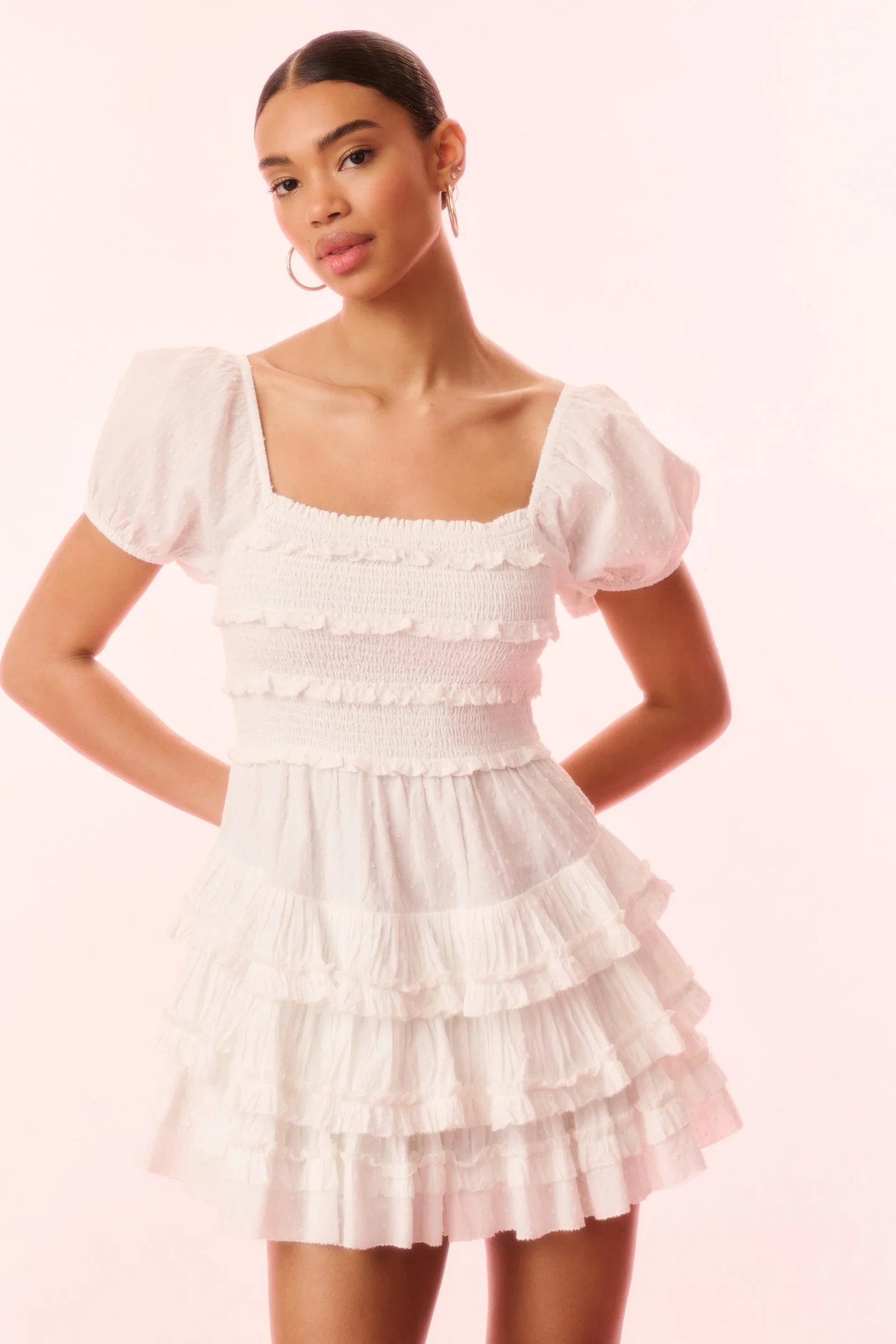 Vestido Mini de Encaje de Algodón Fellows