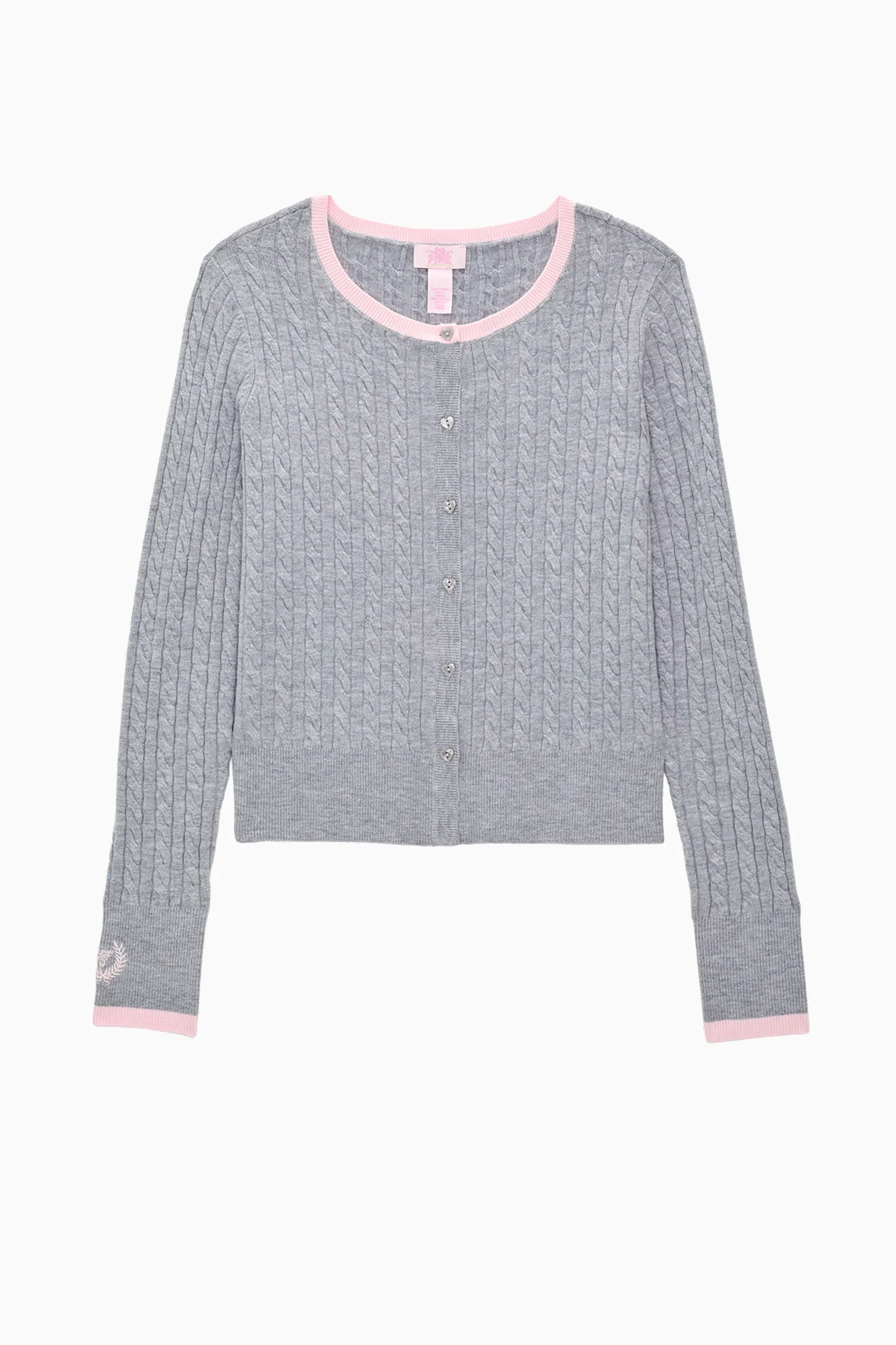 PINK x LoveShackFancy Chaleco de punto de manga larga
