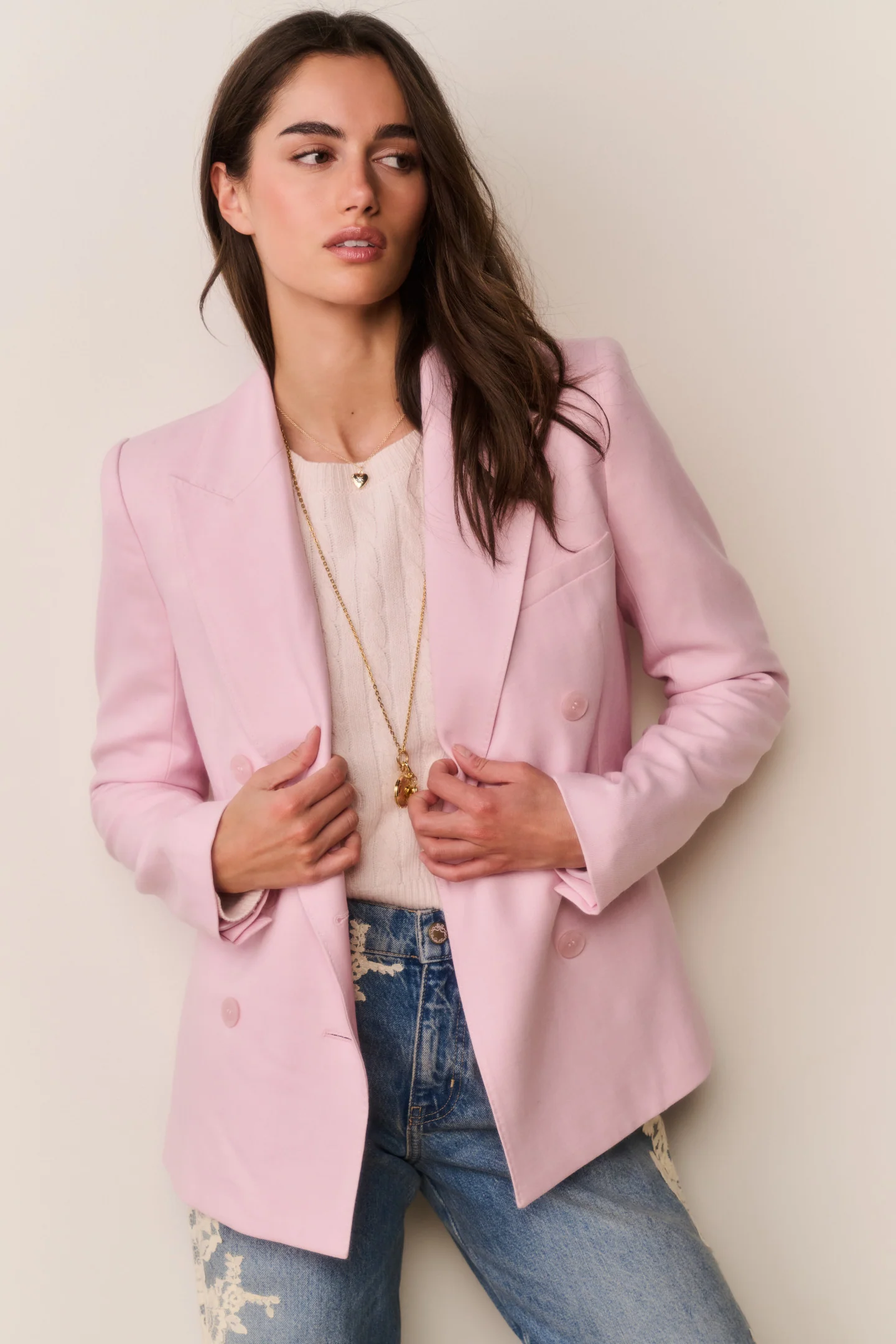 Blazer con lazo de lino y algodón Gillian