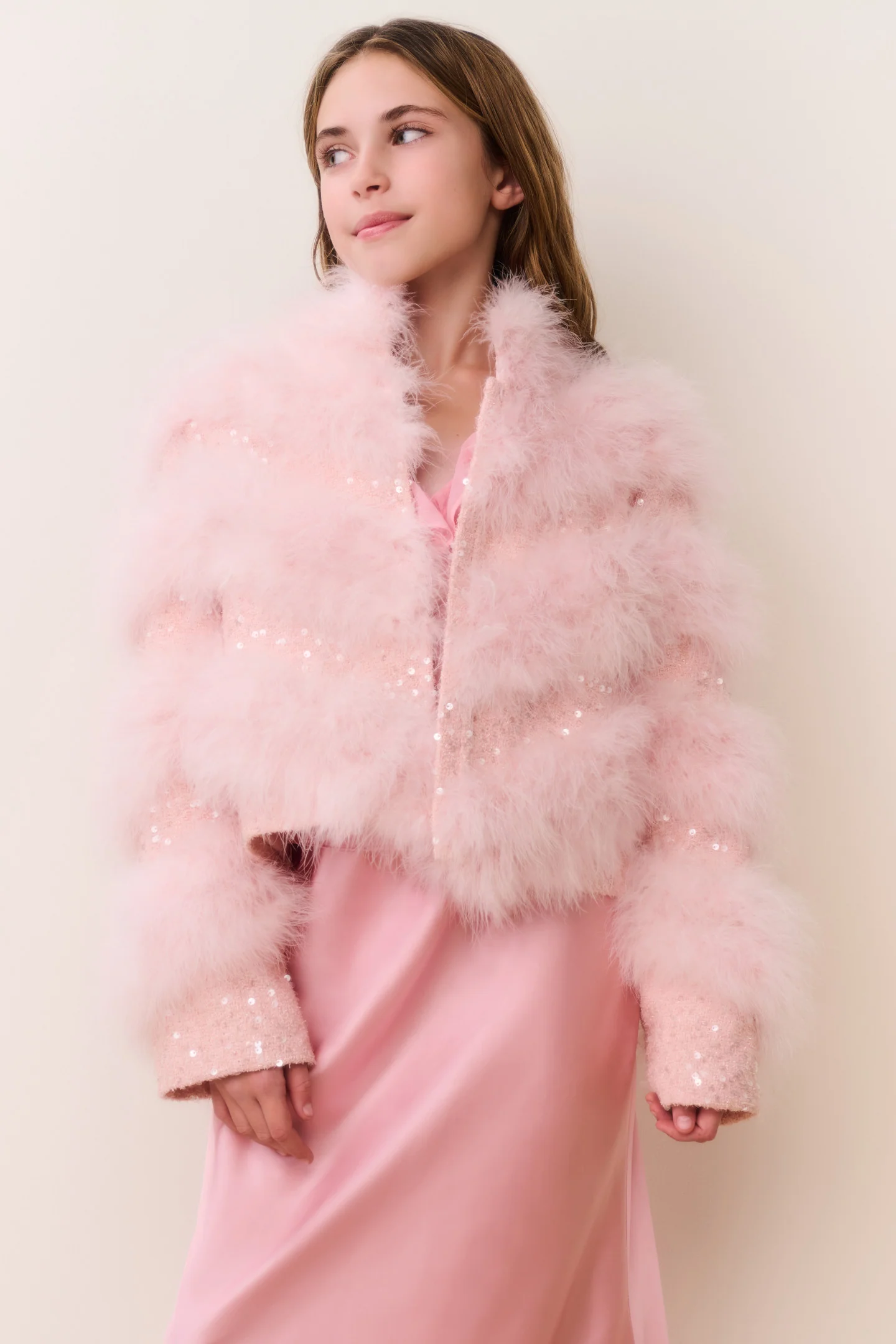 Chaqueta de plumas y lentejuelas Tween Trislyn