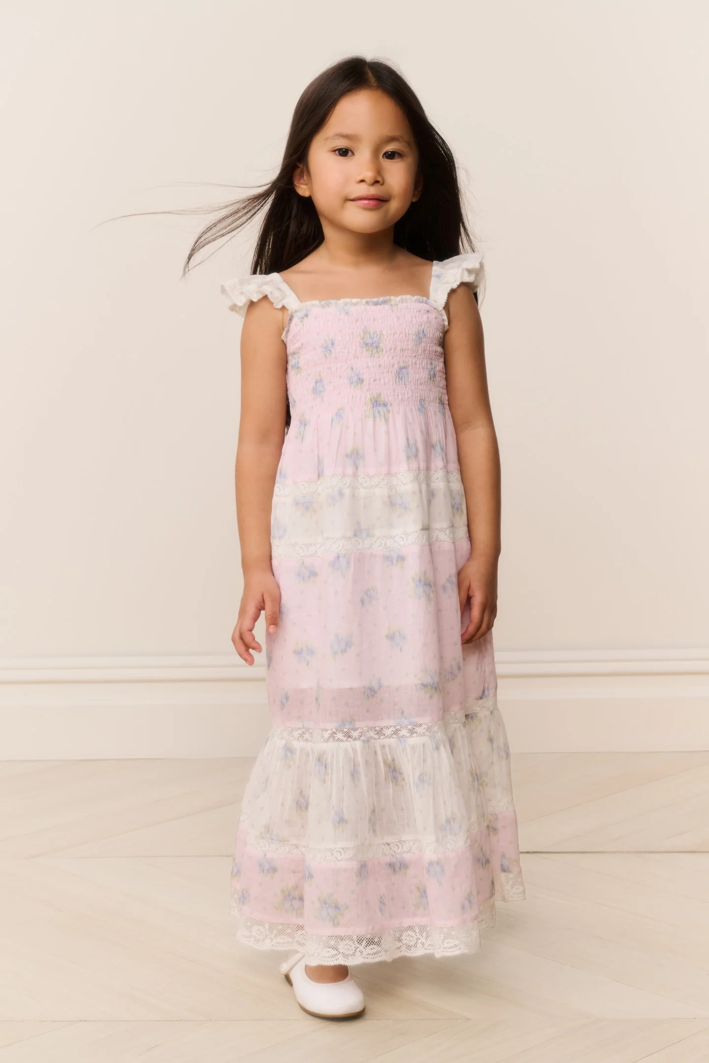 Vestido maxi estampado mixto para niñas Rhiannon