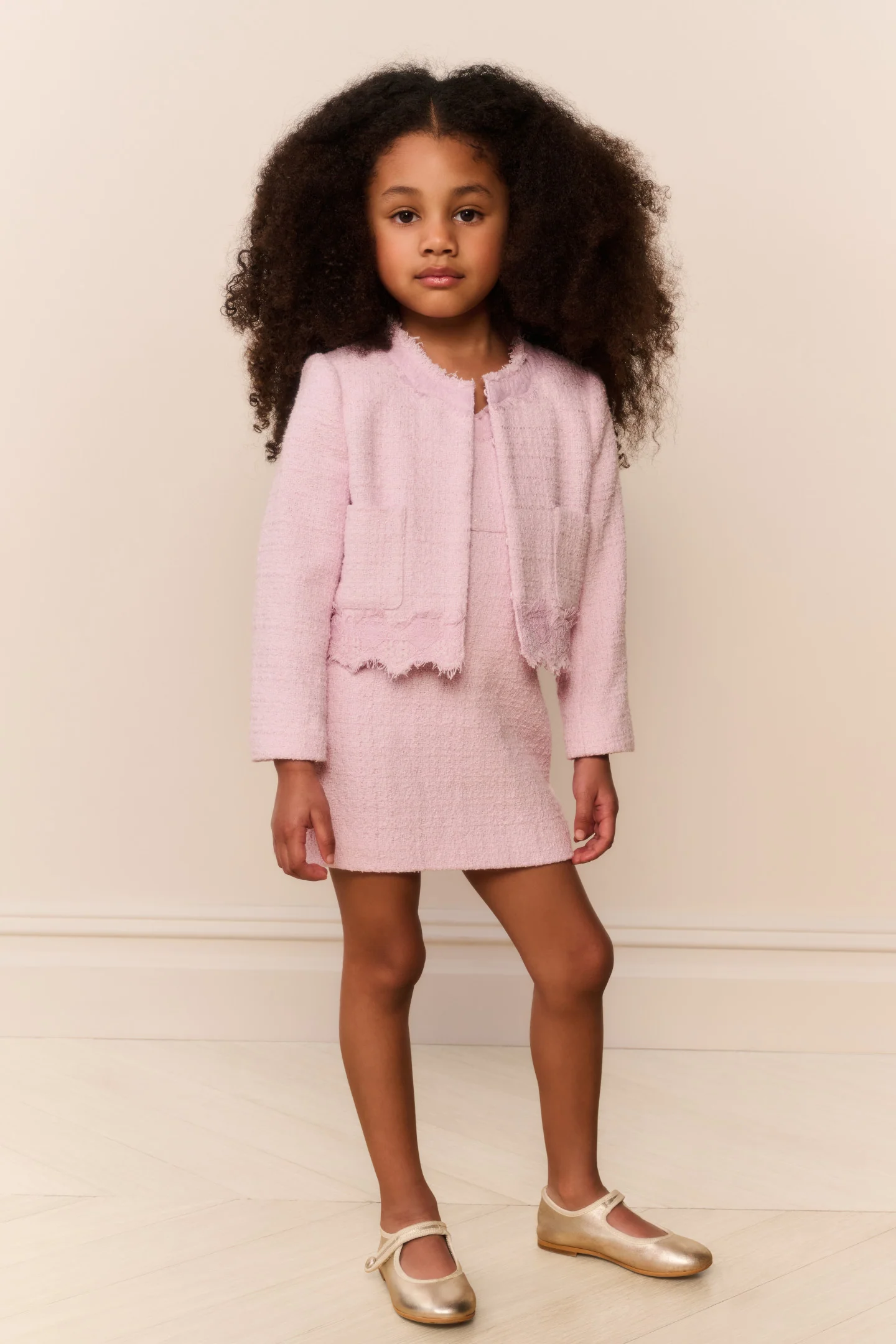 Chaqueta de Tweed de Encaje para Niñas Erina
