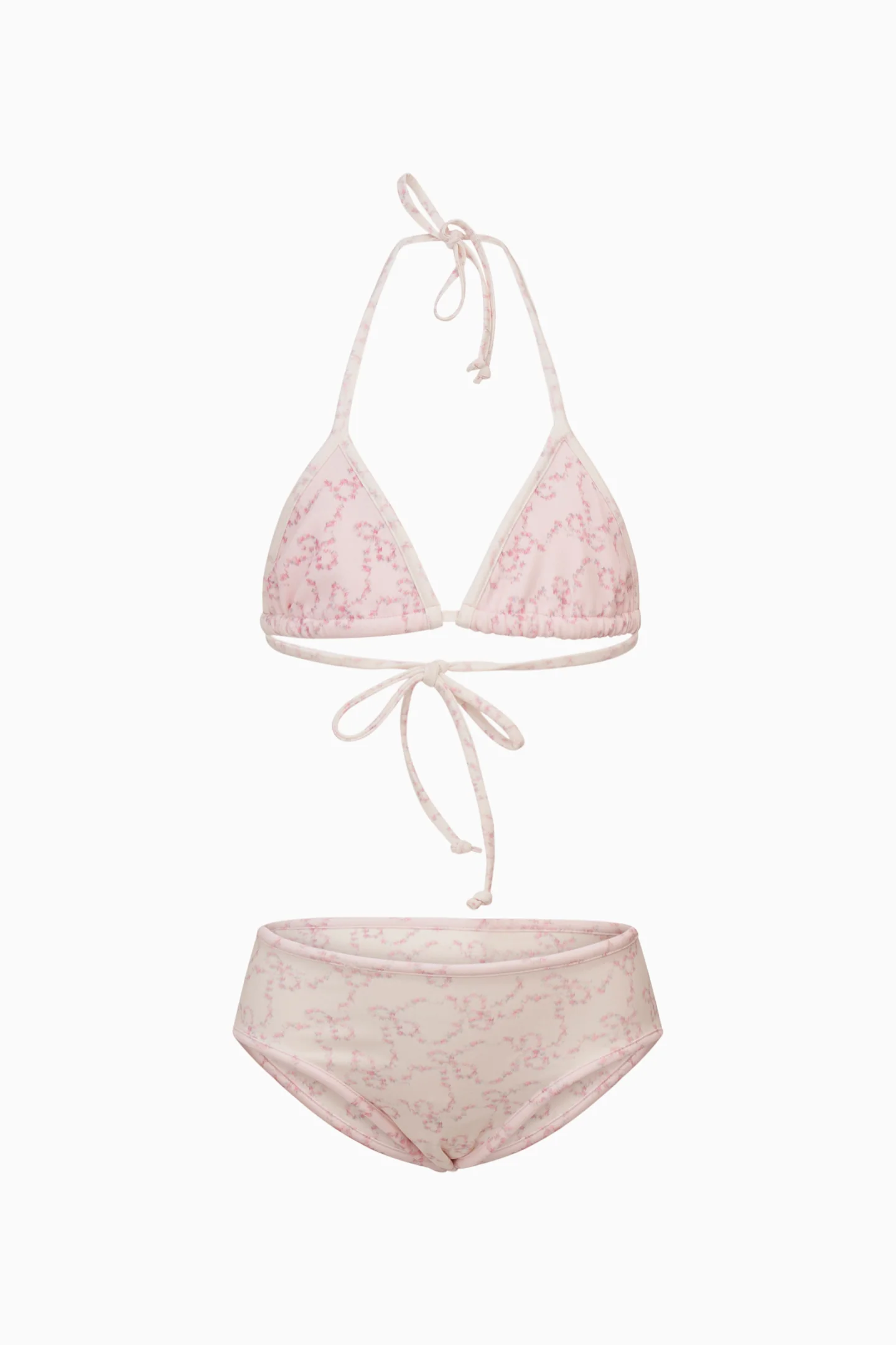 Bikini con estampado floral de lazo para niñas Finnie