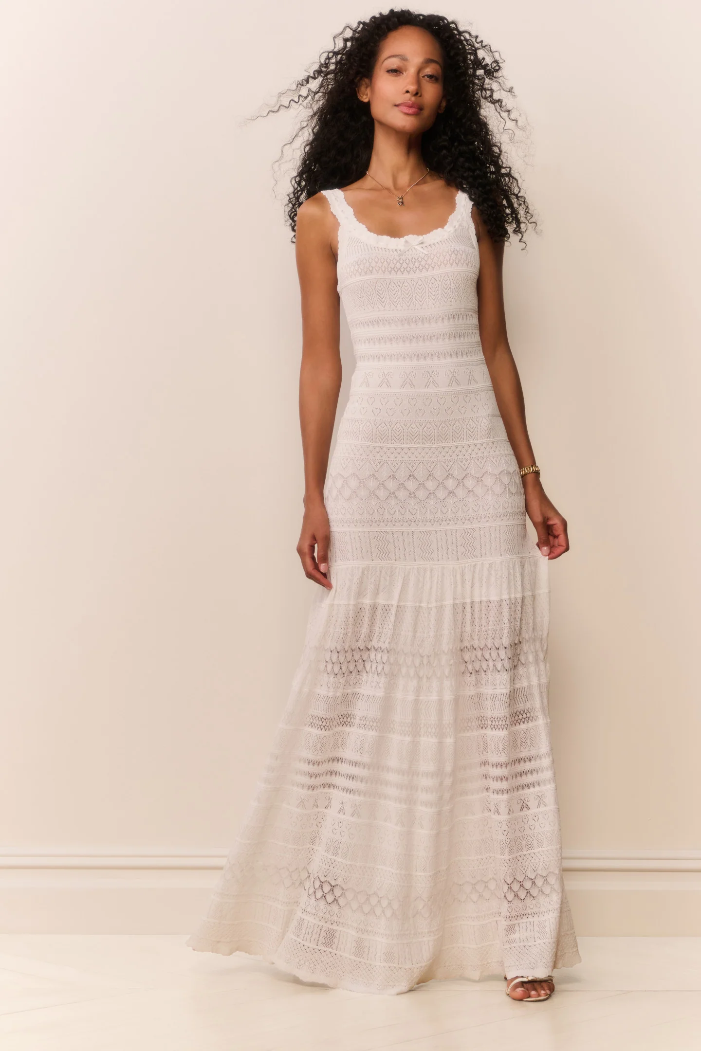 Vestido Maxi Fine Pointelle Solenne