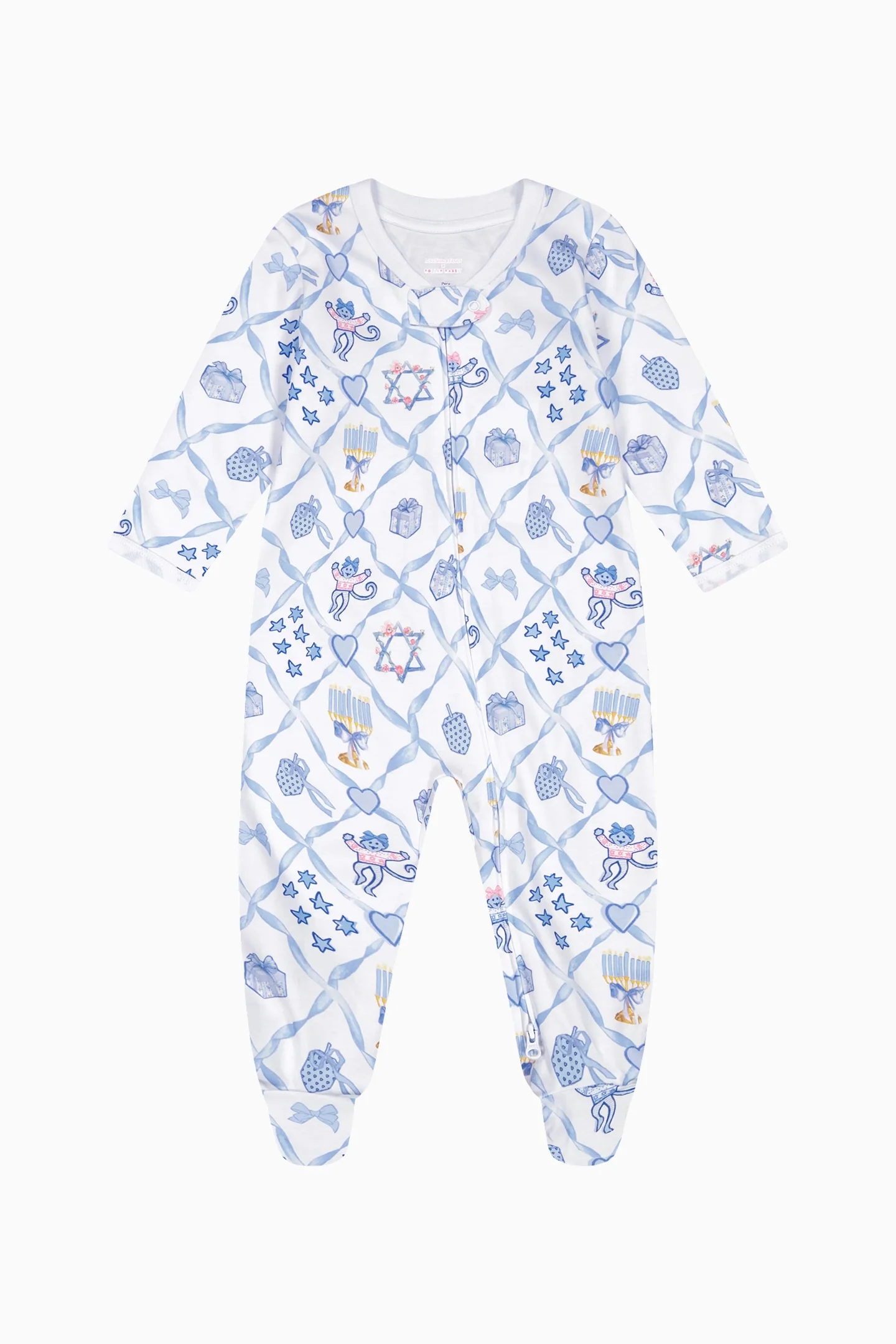 LoveShackFancy x Roller Rabbit Pijama con cremallera de malla con estrellas para bebé