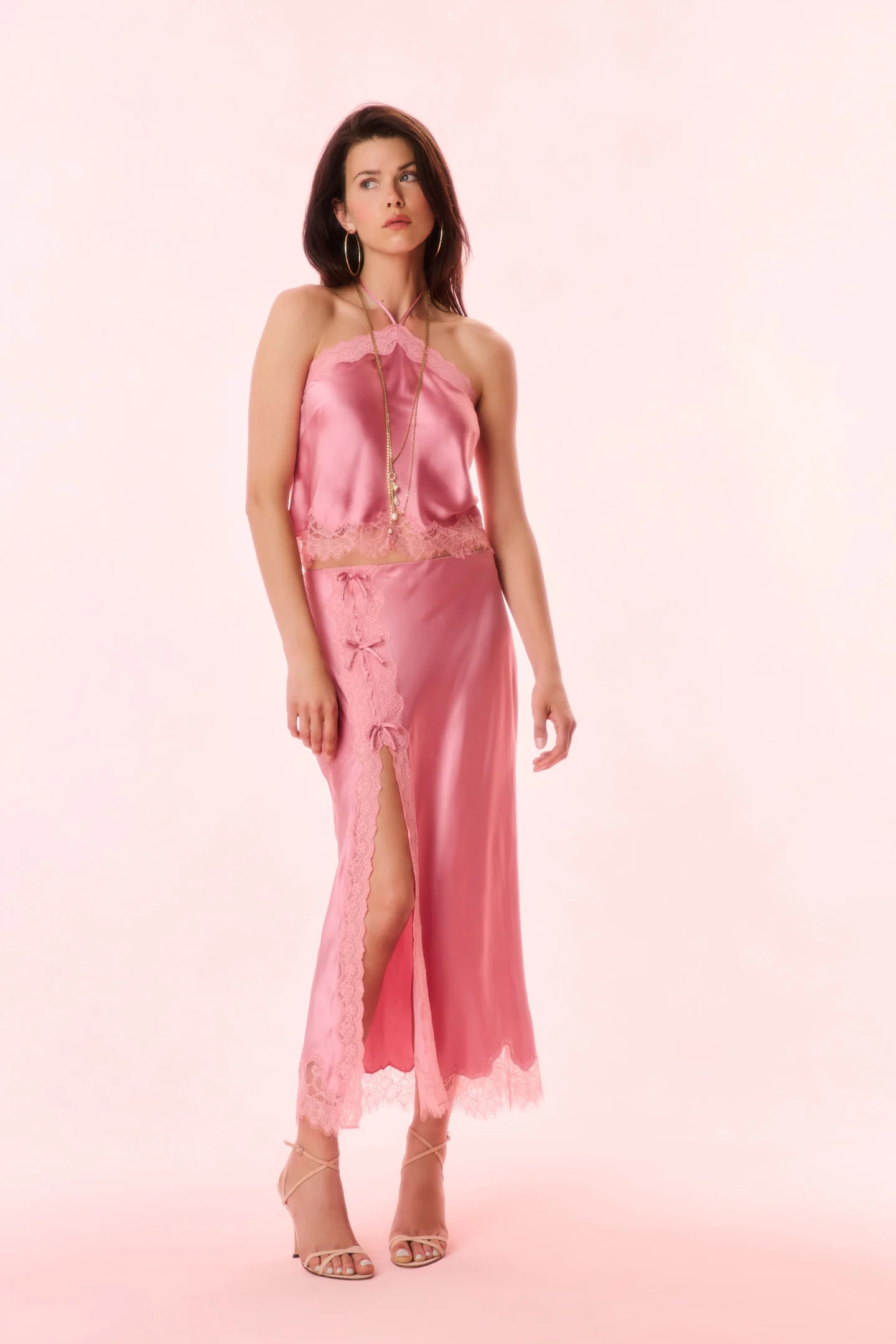 Falda maxi de mezcla de seda Calder