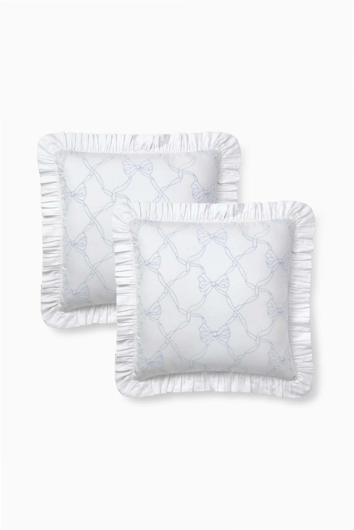 Conjunto de 2 Fundas de Almohada con Volantes y Cinta para Cama de Jardín