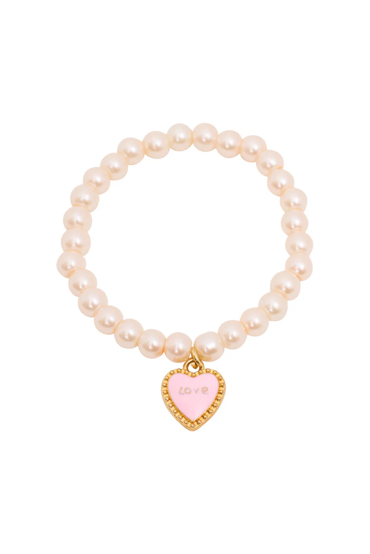 Ella es Coquette Amor Corazón Pulsera de Perla
