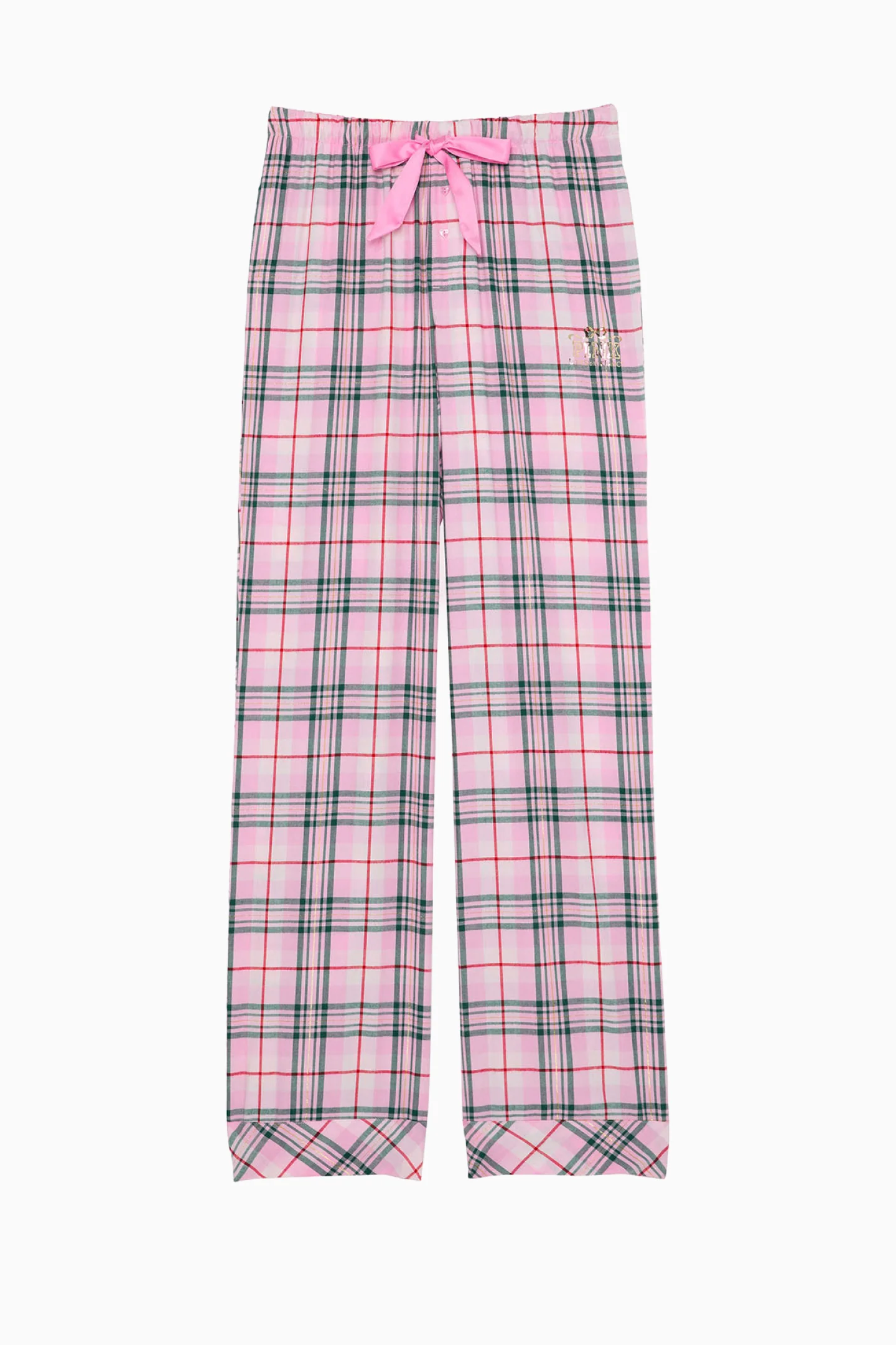 PANTALONES DE PANTUFLA DE LANA CON ESTRIAS DE LUREX ROSA x LOVESHACKFANCY